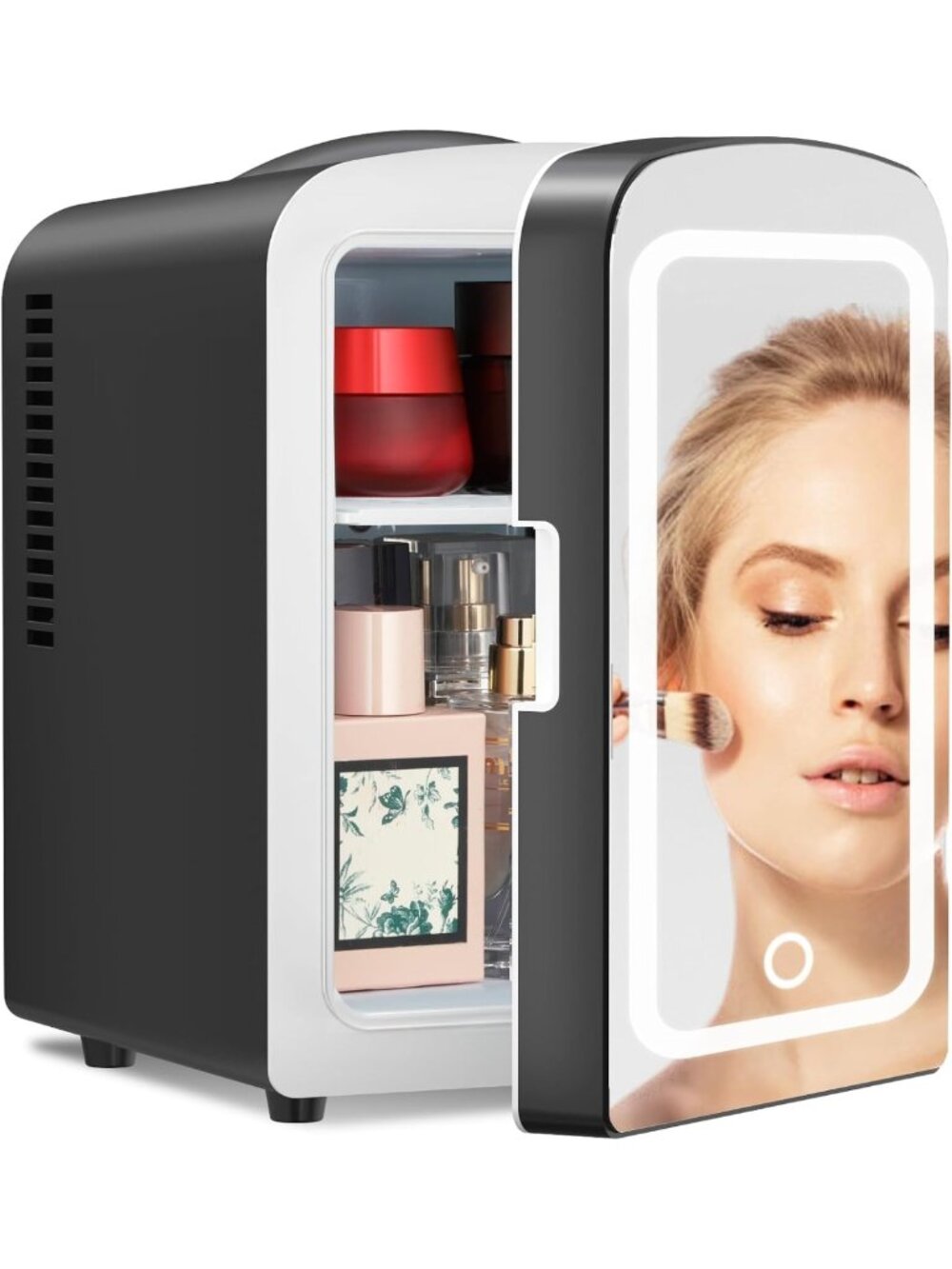 Portable Mini Makeup Refrigerator with Mirror - 4L Cooler for Cosmetics